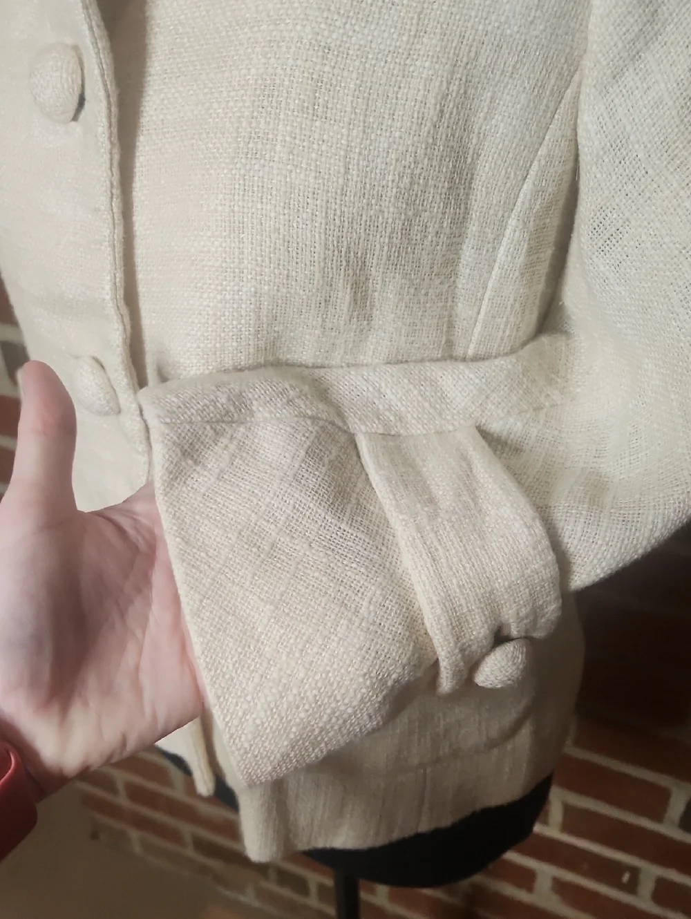 J. Crew Cream Textured Button Jacket, Size 2